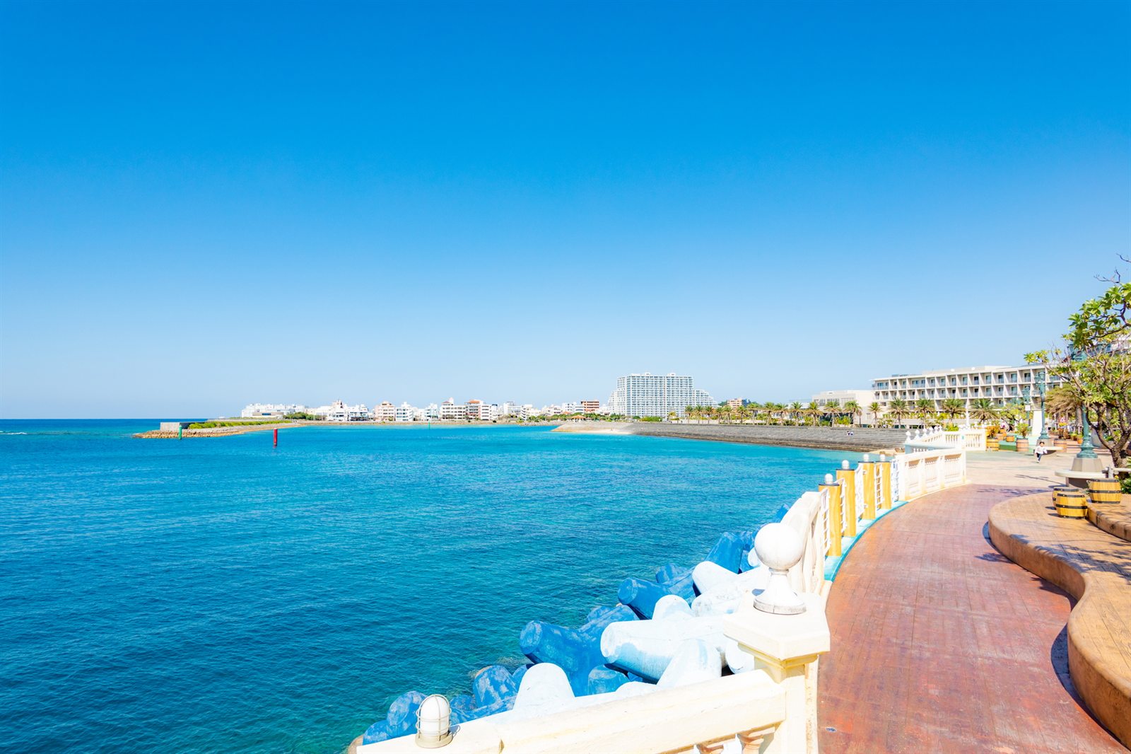 Okinawan coastline under changing coastal weather