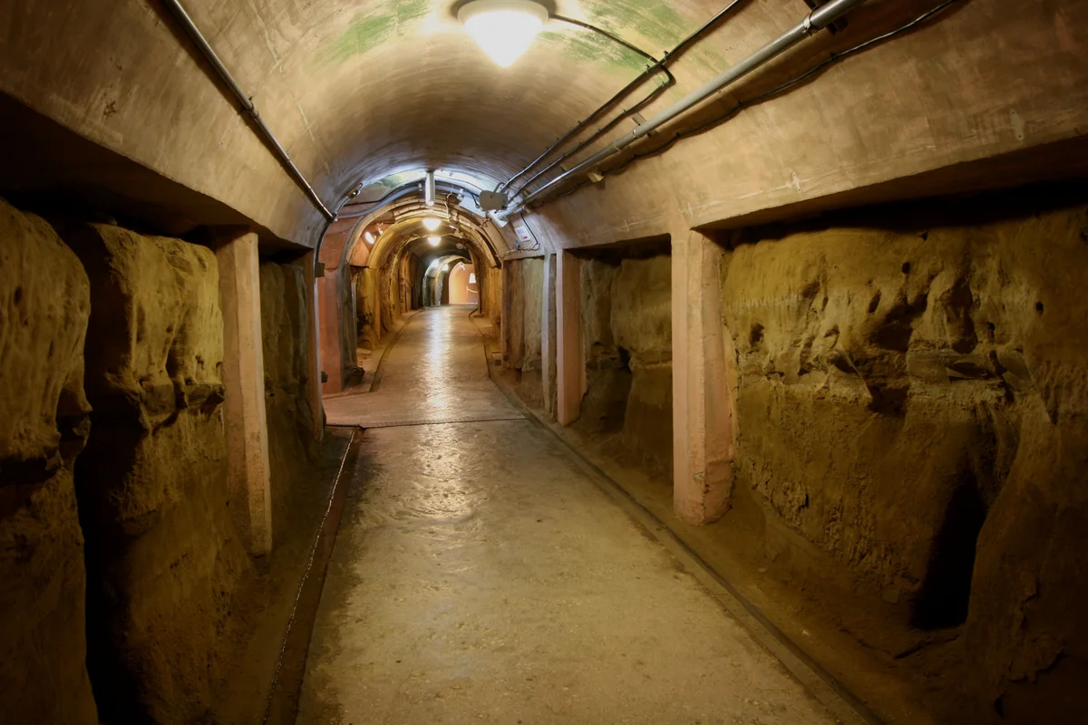 Tunnel inside the Former Japanese Navy Underground Headquarters in Okinawa