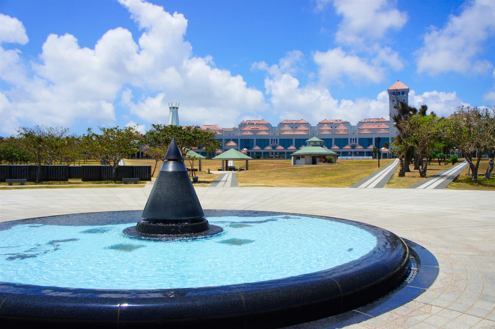 Memorial landscape in southern Okinawa overlooking the sea
